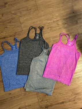 DanskinNOW athletic Sports Tank Tops bundle of 4 Blue Gray Pink